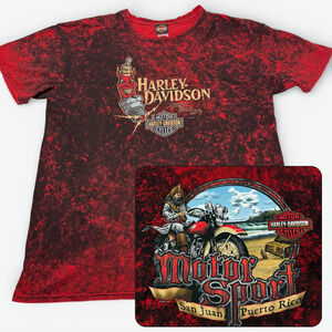 Harley Davidson T Shirt Ignite Your Life Mens 2XL Lava Wash Puerto Rico Pirate